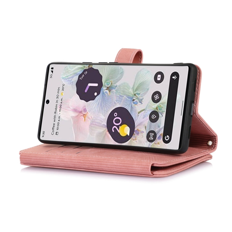 For Google Pixel 7a Dream 9-Card Wallet Zipper Bag Leather Phone Case(Pink) - Google Cases by PMC TechLife | Online Shopping South Africa | PMC TechLife | Buy Now Pay Later Mobicred