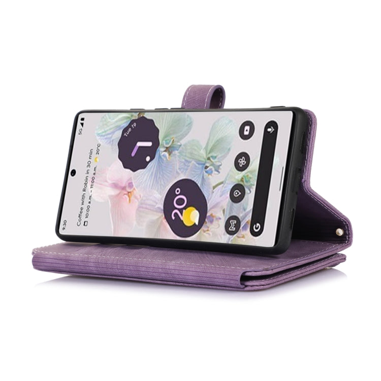 For Google Pixel 7a Dream 9-Card Wallet Zipper Bag Leather Phone Case(Purple) - Google Cases by PMC TechLife | Online Shopping South Africa | PMC TechLife | Buy Now Pay Later Mobicred