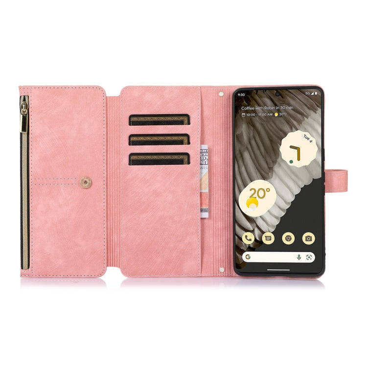 For Google Pixel 7 Pro Dream 9-Card Wallet Zipper Bag Leather Phone Case(Pink) - Google Cases by PMC TechLife | Online Shopping South Africa | PMC TechLife | Buy Now Pay Later Mobicred