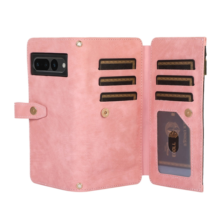 For Google Pixel 7 Pro Dream 9-Card Wallet Zipper Bag Leather Phone Case(Pink) - Google Cases by PMC TechLife | Online Shopping South Africa | PMC TechLife | Buy Now Pay Later Mobicred