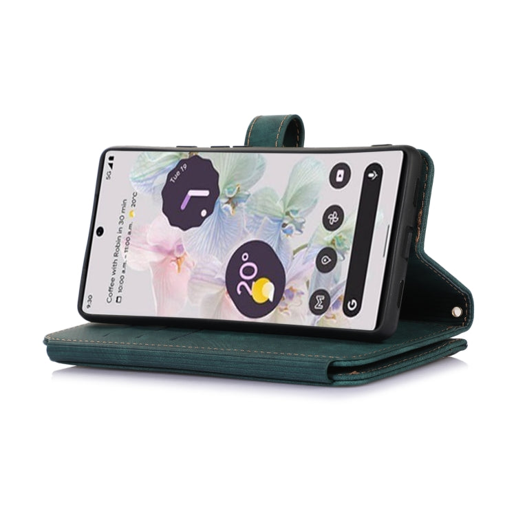 For Google Pixel 6a Dream 9-Card Wallet Zipper Bag Leather Phone Case(Green) - Google Cases by PMC TechLife | Online Shopping South Africa | PMC TechLife | Buy Now Pay Later Mobicred