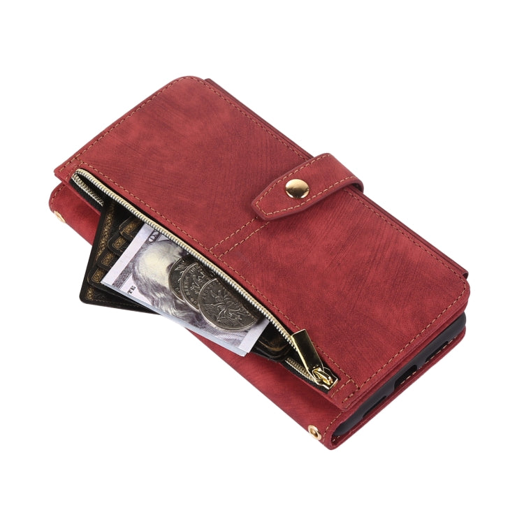 For Google Pixel 6 Dream 9-Card Wallet Zipper Bag Leather Phone Case(Red) - Google Cases by PMC Jewellery | Online Shopping South Africa | PMC Jewellery | Buy Now Pay Later Mobicred