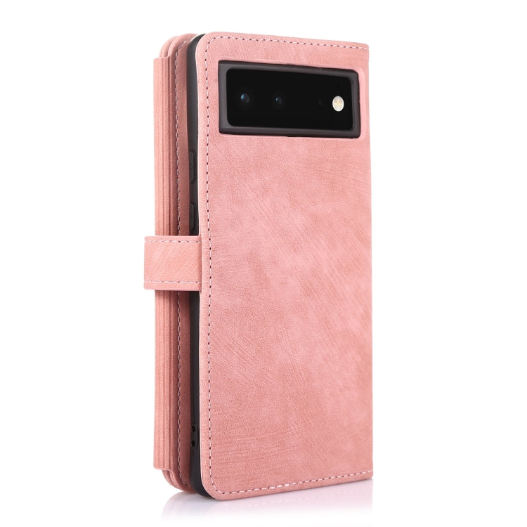 For Google Pixel 6 Dream 9-Card Wallet Zipper Bag Leather Phone Case(Pink) - Google Cases by PMC TechLife | Online Shopping South Africa | PMC TechLife | Buy Now Pay Later Mobicred