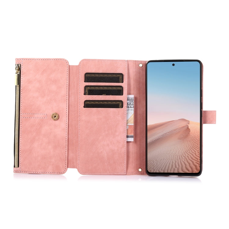 For Google Pixel 6 Dream 9-Card Wallet Zipper Bag Leather Phone Case(Pink) - Google Cases by PMC TechLife | Online Shopping South Africa | PMC TechLife | Buy Now Pay Later Mobicred