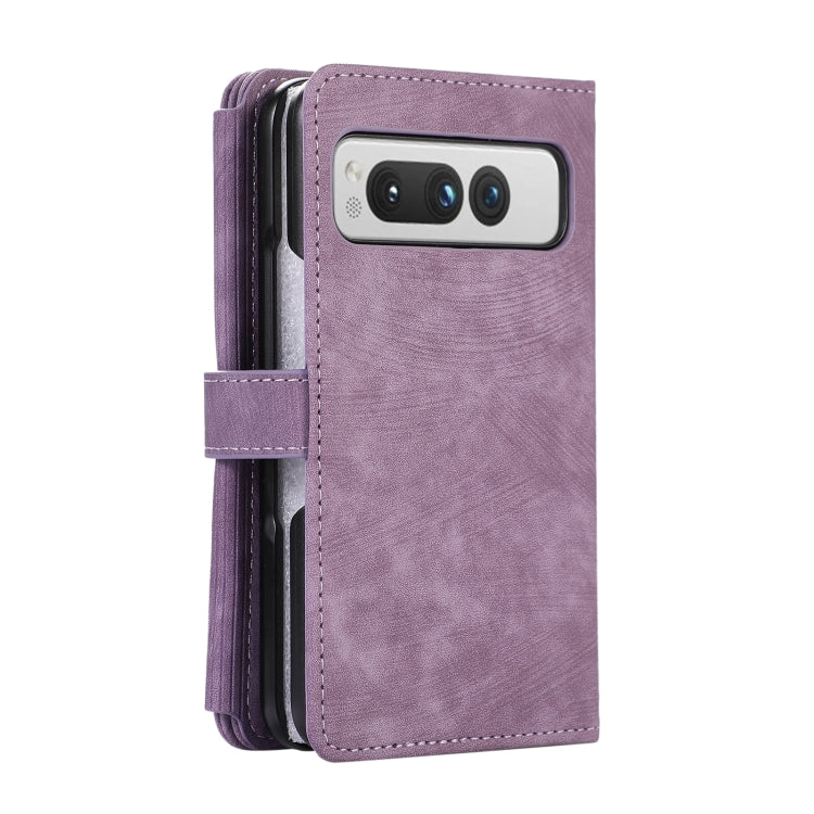For Google Pixel Fold Dream 9-Card Wallet Zipper Bag Leather Phone Case(Purple) - Google Cases by PMC TechLife | Online Shopping South Africa | PMC TechLife | Buy Now Pay Later Mobicred