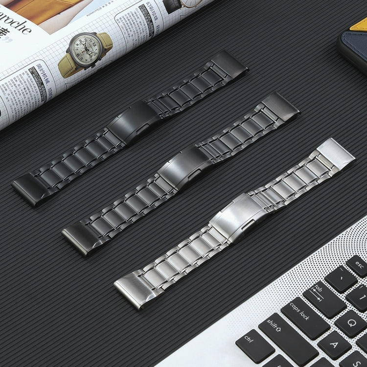 For Garmin Tactix 7 Pro/Fenix 7X/6X Pro 26mm Quick Release Five Bead Titanium Steel Watch Band(Silver) - free shipping - PMC TechLife - Order now!