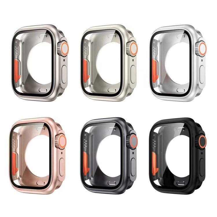 For Apple Watch Series 9 / 8 / 7 41mm Change to Ultra 49mm All-Inclusive Film Hybrid PC Watch Case(Rose Gold) - Watch Cases by PMC Jewellery | Online Shopping South Africa | PMC Jewellery | Buy Now Pay Later Mobicred