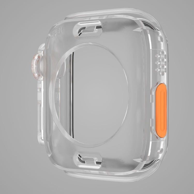 For Apple Watch Series 9 / 8 / 7 45mm Change to Ultra 49mm Waterproof All-Inclusive Film Hybrid PC Watch Case(Transparent) - Watch Cases by PMC Jewellery | Online Shopping South Africa | PMC Jewellery | Buy Now Pay Later Mobicred