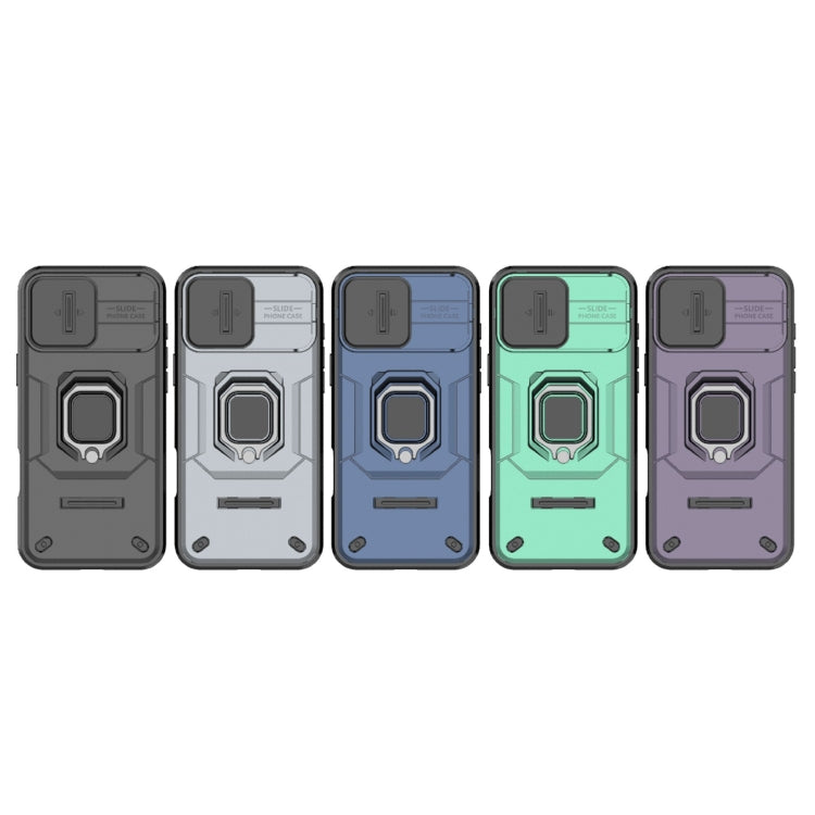 For iPhone 16 Pro Max Sliding Camshield TPU + PC Shockproof Phone Case with Holder(Black) - iPhone 16 Pro Max Cases by PMC TechLife | Online Shopping South Africa | PMC TechLife | Buy Now Pay Later Mobicred
