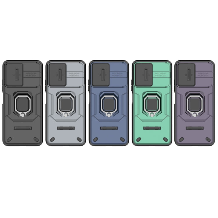 For Xiaomi Redmi Note 12 5G Global Sliding Camshield TPU + PC Shockproof Phone Case with Holder(Black) - Xiaomi Cases by PMC TechLife | Online Shopping South Africa | PMC TechLife | Buy Now Pay Later Mobicred