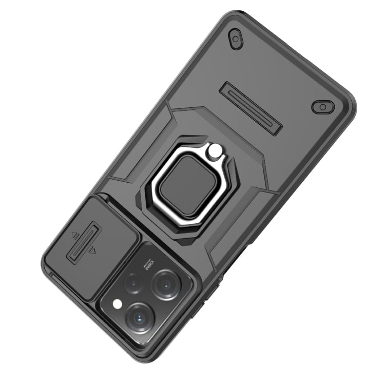 For Xiaomi Redmi Note 12 Pro 5G Global Sliding Camshield TPU + PC Shockproof Phone Case with Holder(Green) - Xiaomi Cases by PMC TechLife | Online Shopping South Africa | PMC TechLife | Buy Now Pay Later Mobicred