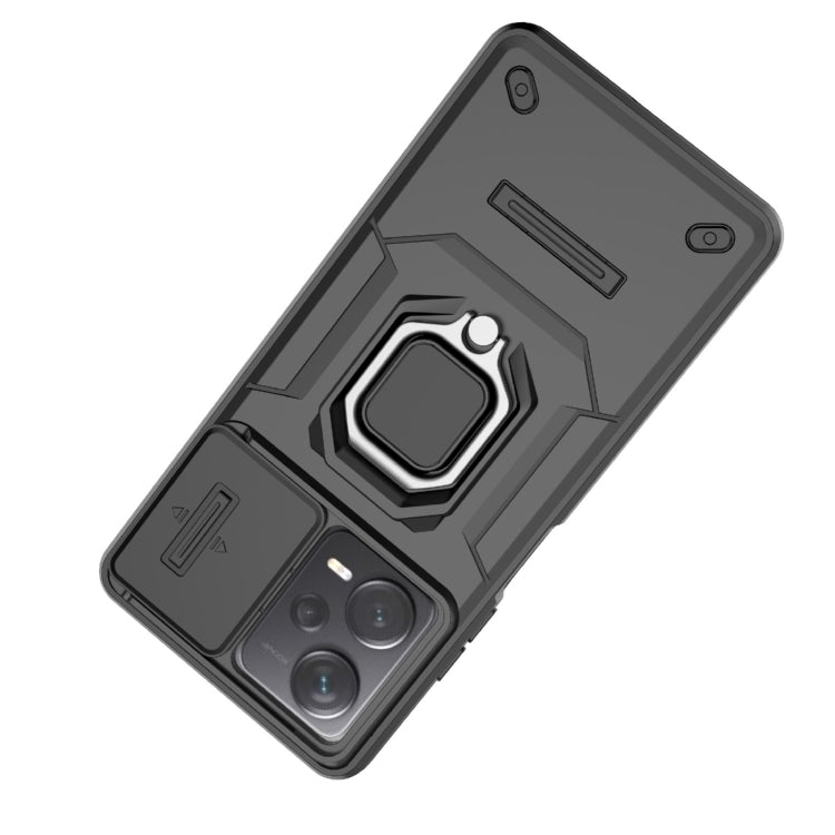 For Xiaomi Redmi Note 12 Pro+ 5G Global Sliding Camshield TPU + PC Shockproof Phone Case with Holder(Green) - Xiaomi Cases by PMC TechLife | Online Shopping South Africa | PMC TechLife | Buy Now Pay Later Mobicred