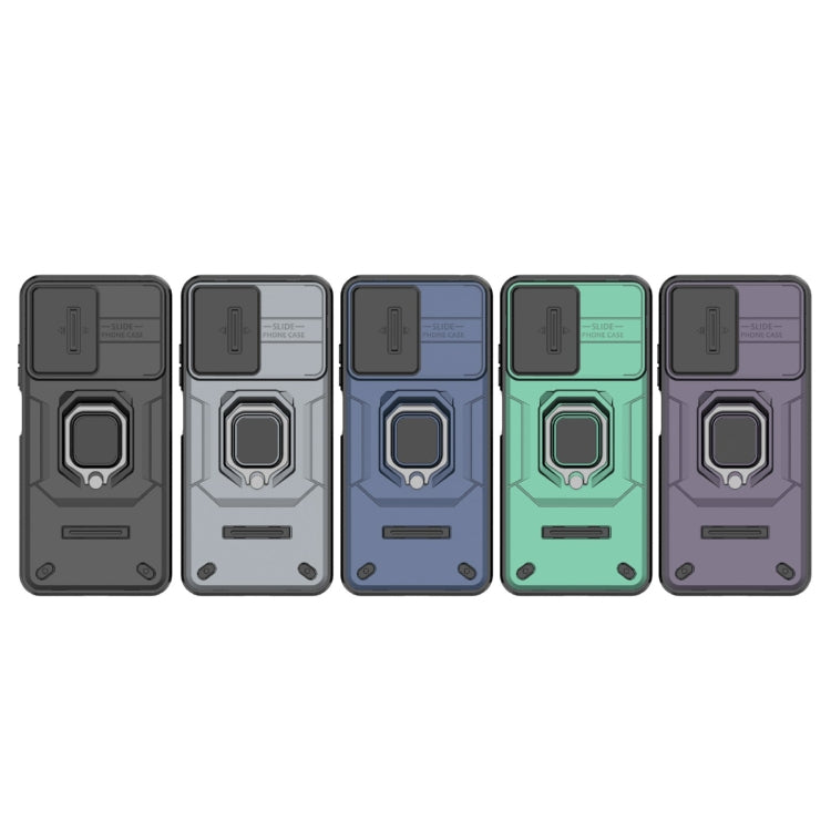 For Xiaomi Redmi Note 12S 4G Global Sliding Camshield TPU + PC Shockproof Phone Case with Holder(Black) - Xiaomi Cases by PMC TechLife | Online Shopping South Africa | PMC TechLife | Buy Now Pay Later Mobicred