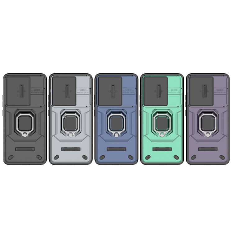 For Xiaomi Redmi K60 Ultra 5G Sliding Camshield TPU + PC Shockproof Phone Case with Holder(Black) - Xiaomi Cases by PMC TechLife | Online Shopping South Africa | PMC TechLife | Buy Now Pay Later Mobicred