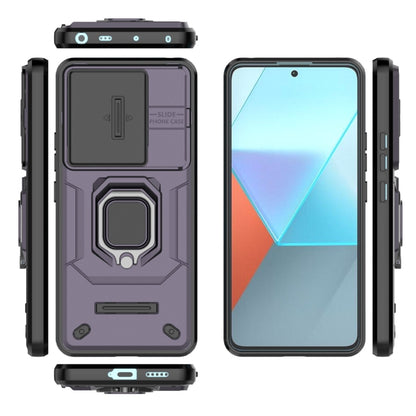 For Xiaomi Redmi Note 13 Pro 5G Sliding Camshield TPU + PC Shockproof Phone Case with Holder(Purple) - Note 13 Pro Cases by PMC Jewellery | Online Shopping South Africa | PMC Jewellery | Buy Now Pay Later Mobicred