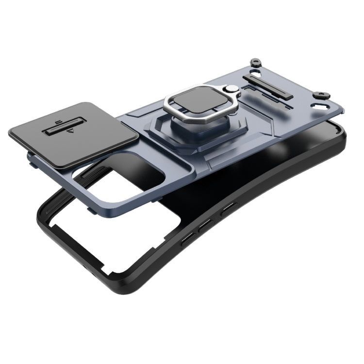 For Xiaomi Redmi K70 5G Sliding Camshield TPU + PC Shockproof Phone Case with Holder(Black) - K70 Cases by PMC TechLife | Online Shopping South Africa | PMC TechLife | Buy Now Pay Later Mobicred