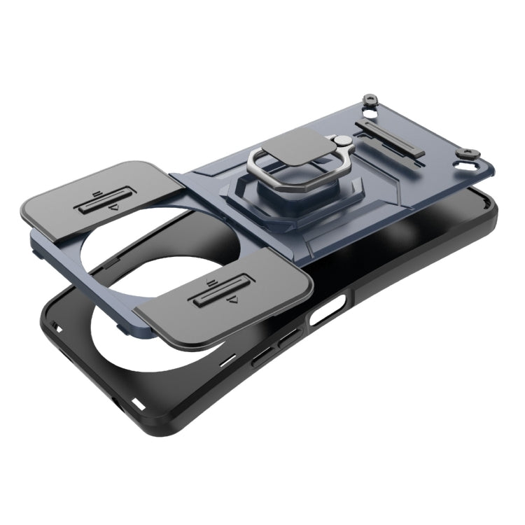 For Xiaomi Redmi A3 4G Global Sliding Camshield TPU + PC Shockproof Phone Case with Holder(Blue) - Xiaomi Cases by PMC TechLife | Online Shopping South Africa | PMC TechLife | Buy Now Pay Later Mobicred