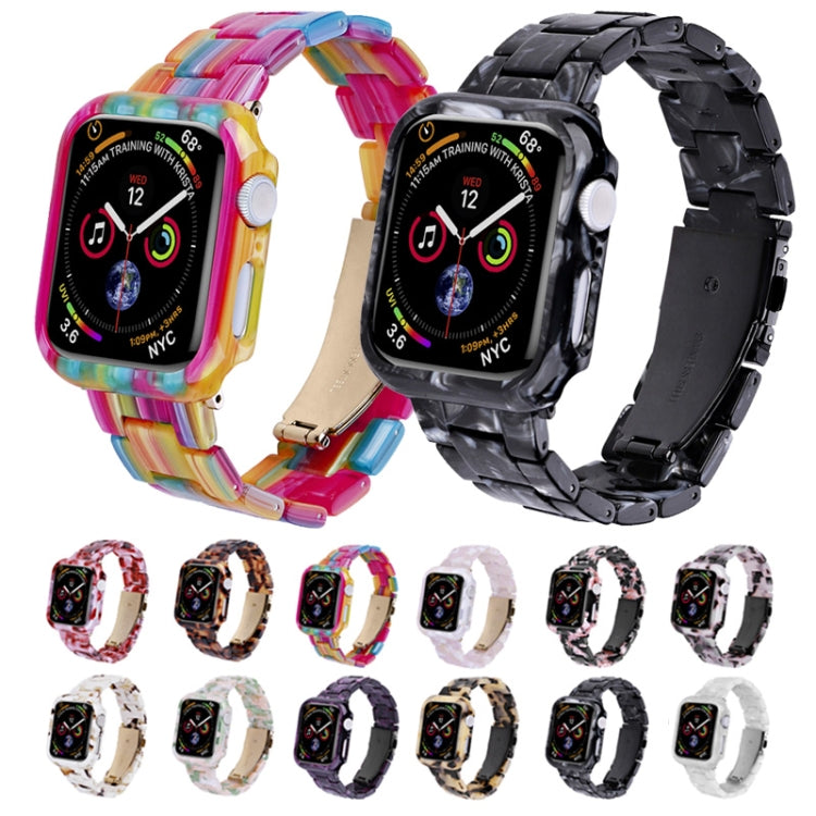 For Apple Watch Ultra 2 / Ultra 49mm Printed Resin PC Watch Band Case Kit(Black Flower) - Watch Cases by PMC Jewellery | Online Shopping South Africa | PMC Jewellery | Buy Now Pay Later Mobicred