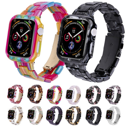 For Apple Watch Ultra 2 / Ultra 49mm Printed Resin PC Watch Band Case Kit(Black Flower) - Watch Cases by PMC Jewellery | Online Shopping South Africa | PMC Jewellery | Buy Now Pay Later Mobicred