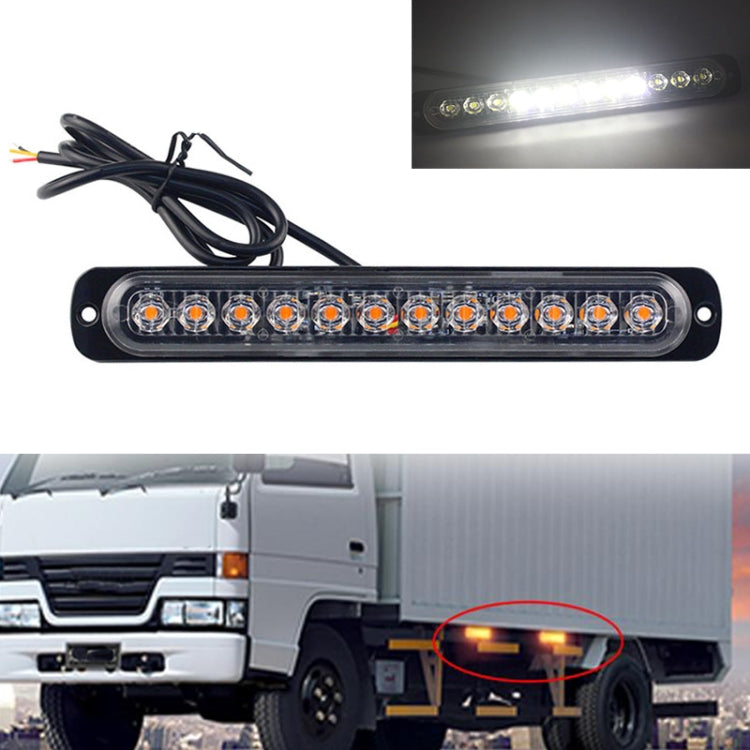 DC12V-24V / 36W Car Truck Emergency Strobe Flash Warning Light 12LEDs Long Ultra-thin Side Lights(White) - Warning Lights by PMC TechLife | Online Shopping South Africa | PMC TechLife | Buy Now Pay Later Mobicred