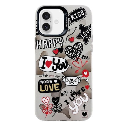 For iPhone 16 Electroplated Silver Series PC Protective Phone Case(Love Writing) - iPhone 16 Cases by PMC Jewellery | Online Shopping South Africa | PMC Jewellery | Buy Now Pay Later Mobicred