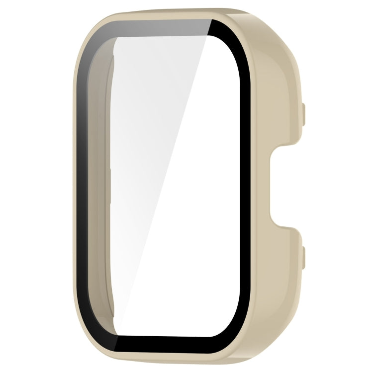For Redmi Watch 3 Lite / Redmi Watch 3 Active PC + Tempered Film Integrated Watch Protective Case(Ivory White) - Watch Cases by PMC TechLife | Online Shopping South Africa | PMC TechLife