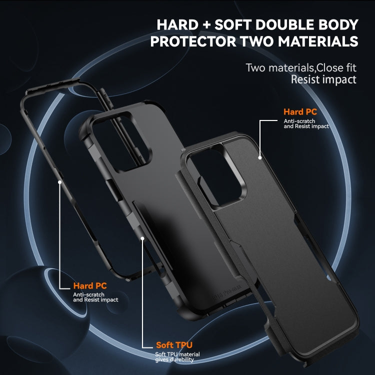 For iPhone 16 Pro Max Commuter Shockproof TPU + PC Phone Case(Black) - iPhone 16 Pro Max Cases by PMC TechLife | Online Shopping South Africa | PMC TechLife | Buy Now Pay Later Mobicred