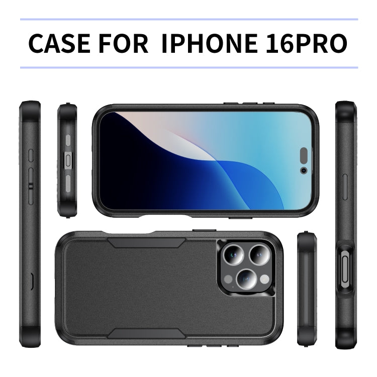 For iPhone 16 Pro Commuter Shockproof TPU + PC Phone Case(Black) - iPhone 16 Pro Cases by PMC TechLife | Online Shopping South Africa | PMC TechLife | Buy Now Pay Later Mobicred