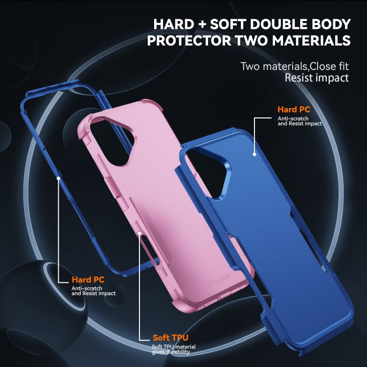 For iPhone 16 Plus Commuter Shockproof TPU + PC Phone Case(Royal Blue+Pink) - iPhone 16 Plus Cases by PMC Jewellery | Online Shopping South Africa | PMC Jewellery | Buy Now Pay Later Mobicred