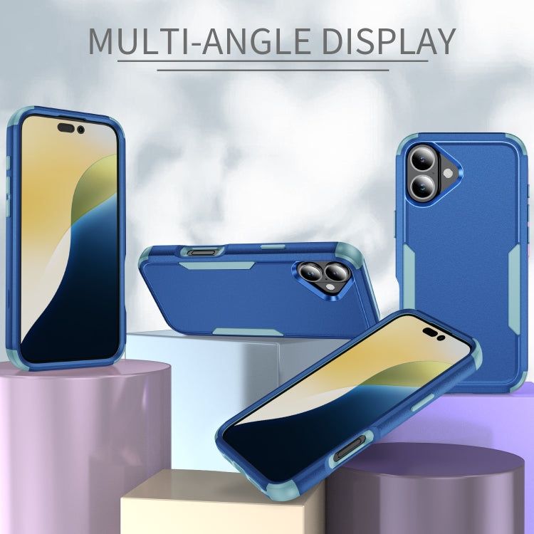 For iPhone 16 Commuter Shockproof TPU + PC Phone Case(Royal Blue+Grey Green) - iPhone 16 Cases by PMC TechLife | Online Shopping South Africa | PMC TechLife | Buy Now Pay Later Mobicred