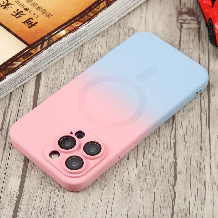 For iPhone 15 Plus Liquid TPU Silicone Gradient MagSafe Phone Case(Pink Blue) - iPhone 15 Plus Cases by PMC Jewellery | Online Shopping South Africa | PMC Jewellery