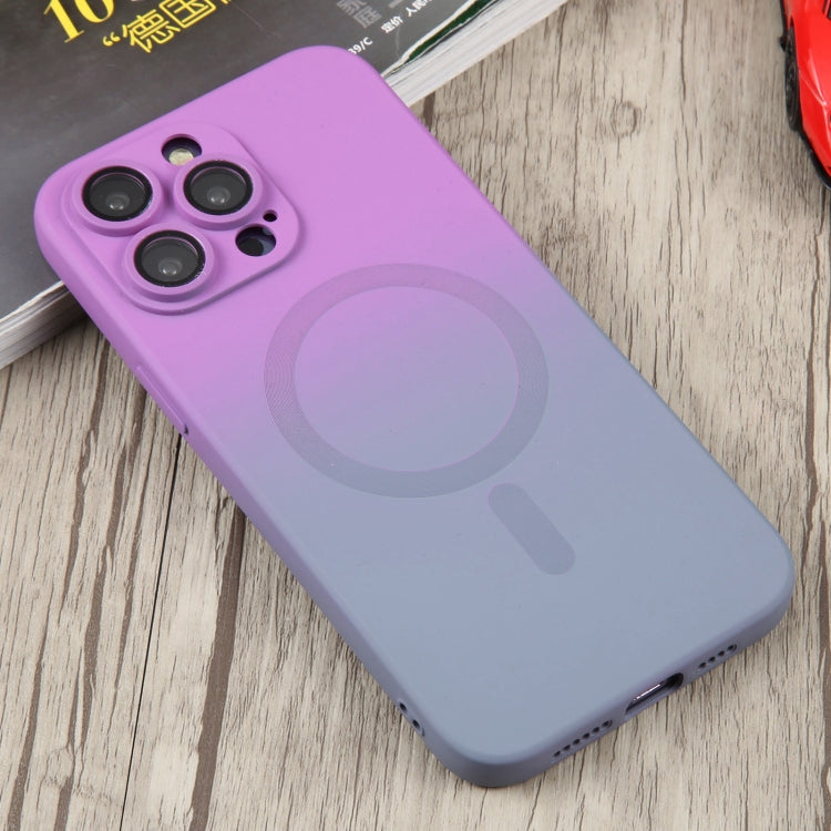 For iPhone 15 Pro Max Liquid TPU Silicone Gradient MagSafe Phone Case(Purple) - iPhone 15 Pro Max Cases by PMC TechLife | Online Shopping South Africa | PMC TechLife