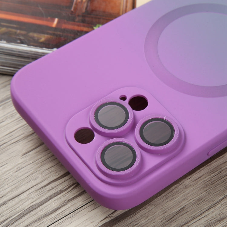 For iPhone 15 Pro Max Liquid TPU Silicone Gradient MagSafe Phone Case(Purple) - iPhone 15 Pro Max Cases by PMC TechLife | Online Shopping South Africa | PMC TechLife