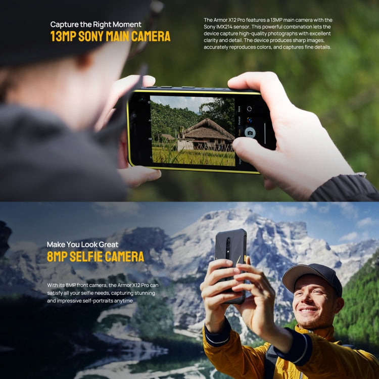 Ulefone Armor X12 Pro, 4GB+64GB, IP68/IP69K Rugged Phone, 5.45 inch Android 13 MediaTek Helio G36 Octa Core, Network: 4G, NFC(All Black) - free shipping - PMC TechLife - Order now!