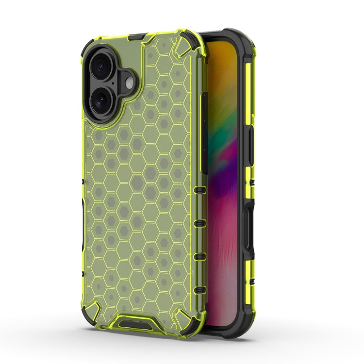 For iPhone 16 Honeycomb Shockproof Phone Case(Green) - iPhone 16 Cases by PMC TechLife | Online Shopping South Africa | PMC TechLife | Buy Now Pay Later Mobicred