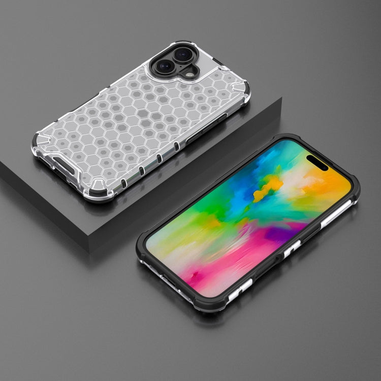 For iPhone 16 Plus Honeycomb Shockproof Phone Case(White) - free shipping - PMC TechLife - Order now!