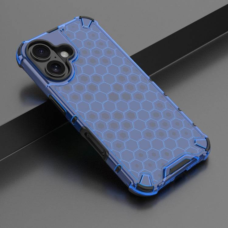 For iPhone 16 Plus Honeycomb Shockproof Phone Case(Blue) - iPhone 16 Plus Cases by PMC TechLife | Online Shopping South Africa | PMC TechLife | Buy Now Pay Later Mobicred