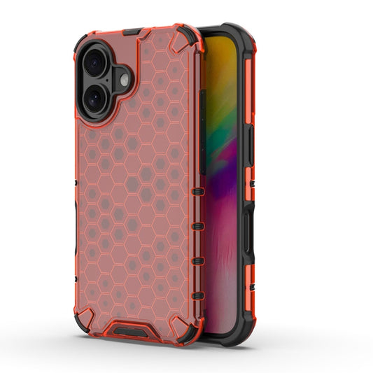 For iPhone 16 Plus Honeycomb Shockproof Phone Case(Red) - iPhone 16 Plus Cases by PMC Jewellery | Online Shopping South Africa | PMC Jewellery | Buy Now Pay Later Mobicred