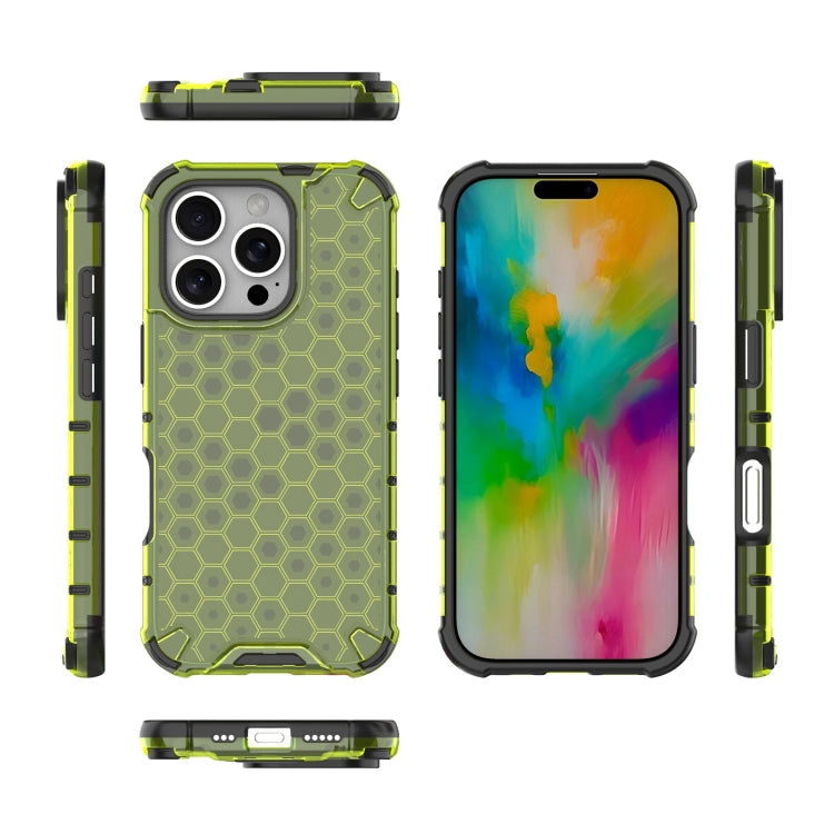 For iPhone 16 Pro Honeycomb Shockproof Phone Case(Green) - free shipping - PMC TechLife - Order now!