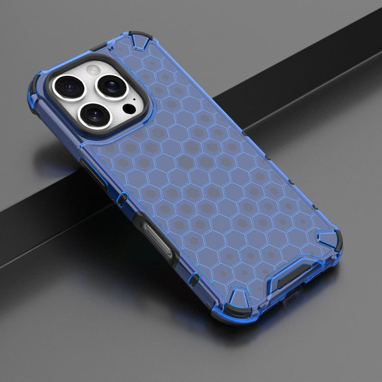 For iPhone 16 Pro Honeycomb Shockproof Phone Case(Blue) - iPhone 16 Pro Cases by PMC TechLife | Online Shopping South Africa | PMC TechLife | Buy Now Pay Later Mobicred