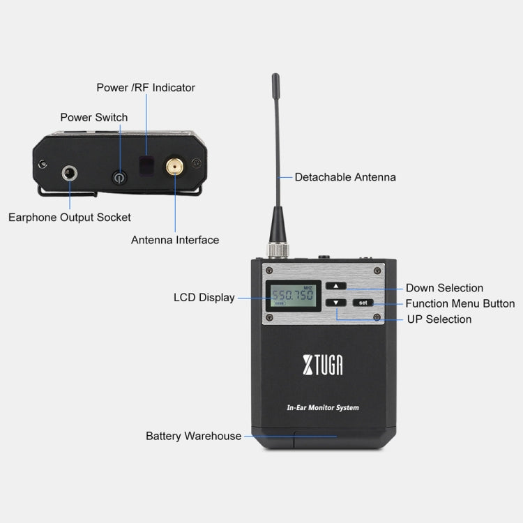 XTUGA  IEM1100 Professional Wireless In Ear Monitor System 5 BodyPacks(AU Plug) - Microphone by XTUGA | Online Shopping South Africa | PMC Jewellery | Buy Now Pay Later Mobicred