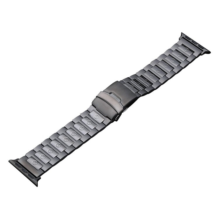 For Apple Watch 42mm Safety Buckle Titanium Steel Watch Band(Grey) - Watch Bands by PMC TechLife | Online Shopping South Africa | PMC TechLife