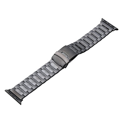 For Apple Watch 42mm Safety Buckle Titanium Steel Watch Band(Grey) - Watch Bands by PMC Jewellery | Online Shopping South Africa | PMC Jewellery