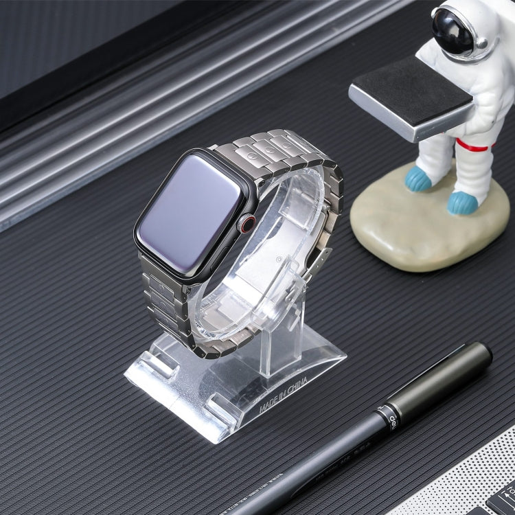For Apple Watch 42mm Safety Buckle Titanium Steel Watch Band(Silver) - Watch Bands by PMC TechLife | Online Shopping South Africa | PMC TechLife
