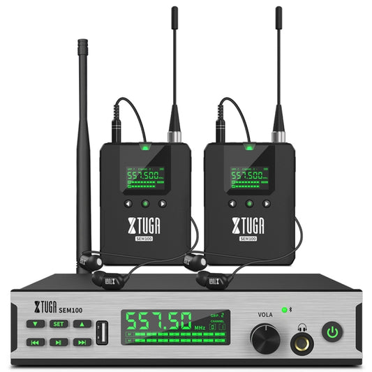 XTUGA SEM100 Professional Wireless In Ear Monitor System 2 BodyPacks(US Plug) - Microphone by XTUGA | Online Shopping South Africa | PMC Jewellery | Buy Now Pay Later Mobicred