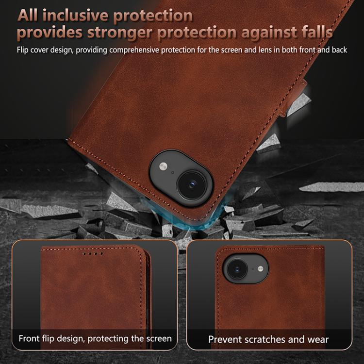 For iPhone 16e AZNS Skin Feel Calf Texture Flip Leather Phone Case(Rose Gold) - iPhone 16e Cases by AZNS | Online Shopping South Africa | PMC TechLife | Buy Now Pay Later Mobicred