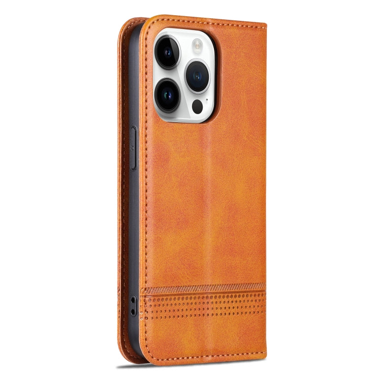 For iPhone 16 Pro Max AZNS Magnetic Calf Texture Flip Leather Phone Case(Light Brown) - iPhone 16 Pro Max Cases by AZNS | Online Shopping South Africa | PMC Jewellery | Buy Now Pay Later Mobicred