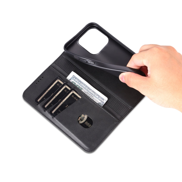 For iPhone 16 Pro AZNS Magnetic Calf Texture Flip Leather Phone Case(Black) - iPhone 16 Pro Cases by AZNS | Online Shopping South Africa | PMC TechLife | Buy Now Pay Later Mobicred