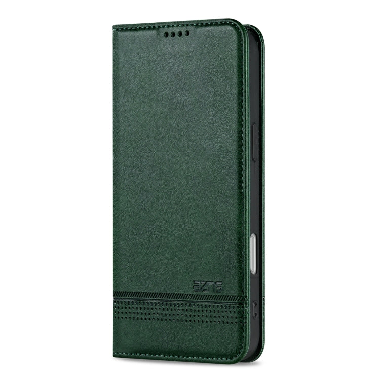 For iPhone 16 Plus AZNS Magnetic Calf Texture Flip Leather Phone Case(Dark Green) - iPhone 16 Plus Cases by AZNS | Online Shopping South Africa | PMC Jewellery | Buy Now Pay Later Mobicred