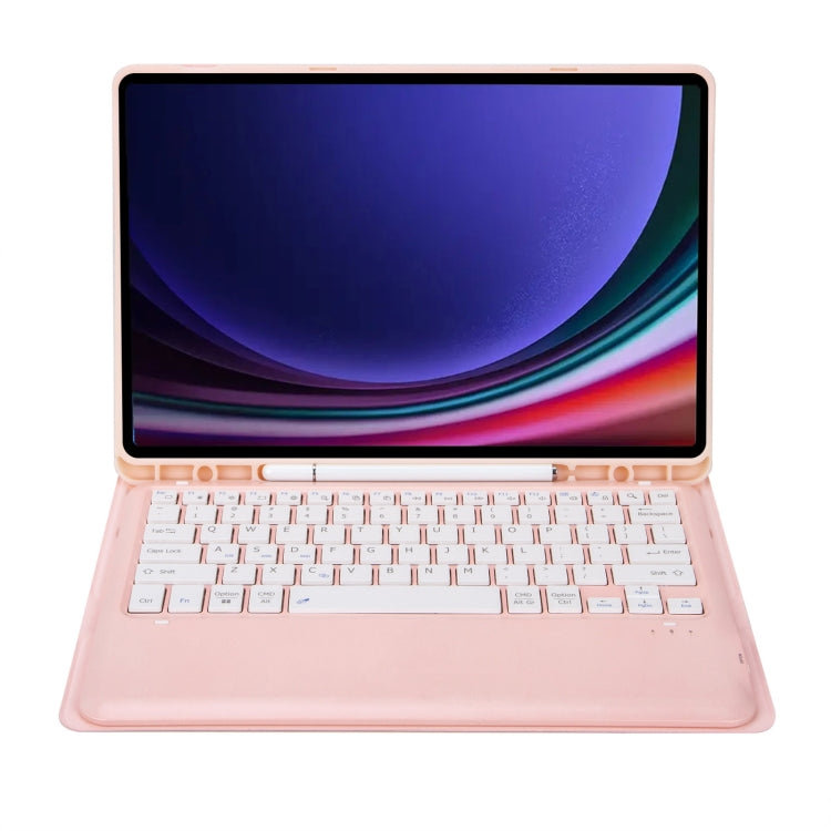 For Samsung Galaxy Tab S9 FE+ A810B Pen Slot Detachable Bluetooth Keyboard Leather Tablet Case(Pink) - Samsung Keyboard by PMC TechLife | Online Shopping South Africa | PMC TechLife